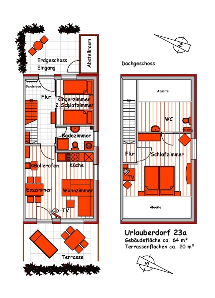 Grundriss des Ferienhauses im Urlauberdorf